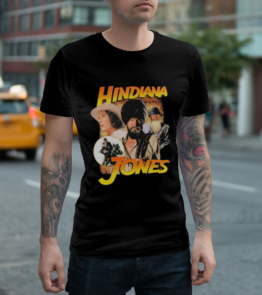 Hindiana Jones Adventure Turban Fedora Characters Indiana Jones Movie Theme T-Shirt