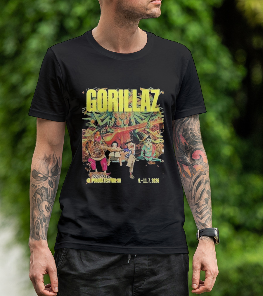 Gorillaz Pohoda Festival July 9-11 2026 Vibrant Music Artistry T-Shirt