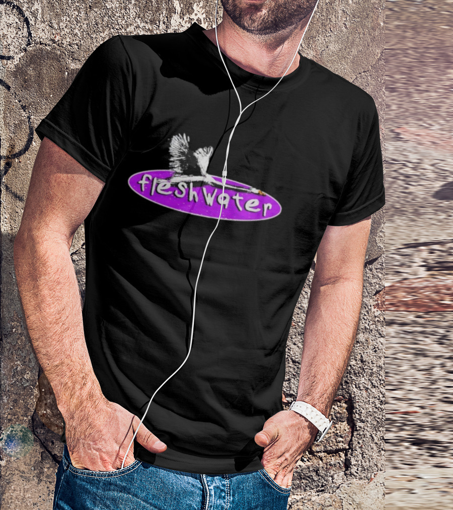 Fleshwater Swan Purple Oval Graphic T-Shirt