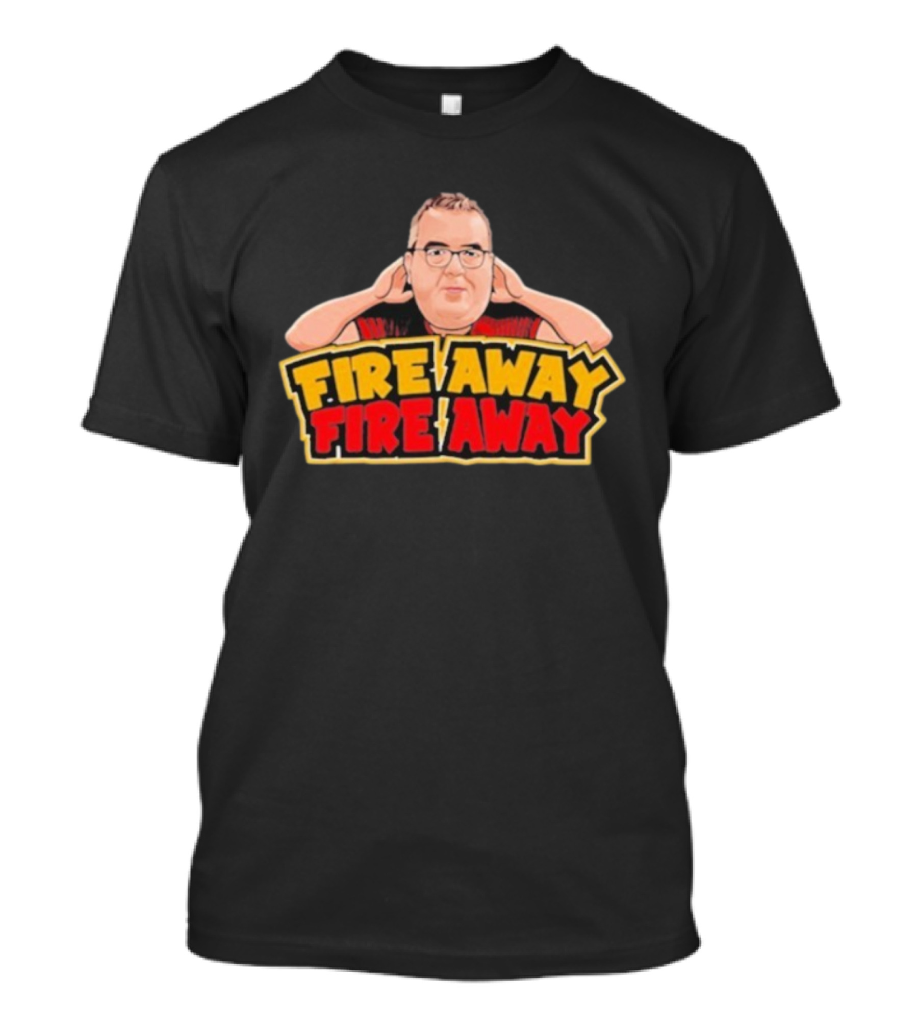 Stephen Bunting Fire Away Dart Player Cartoon Character Blocking Ears T-Shirt