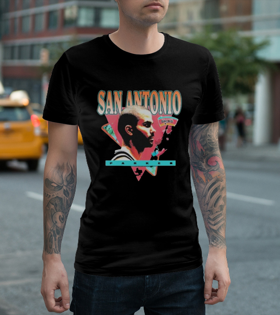 San Antonio Spurs Parker Vintage Basketball Style T-Shirt