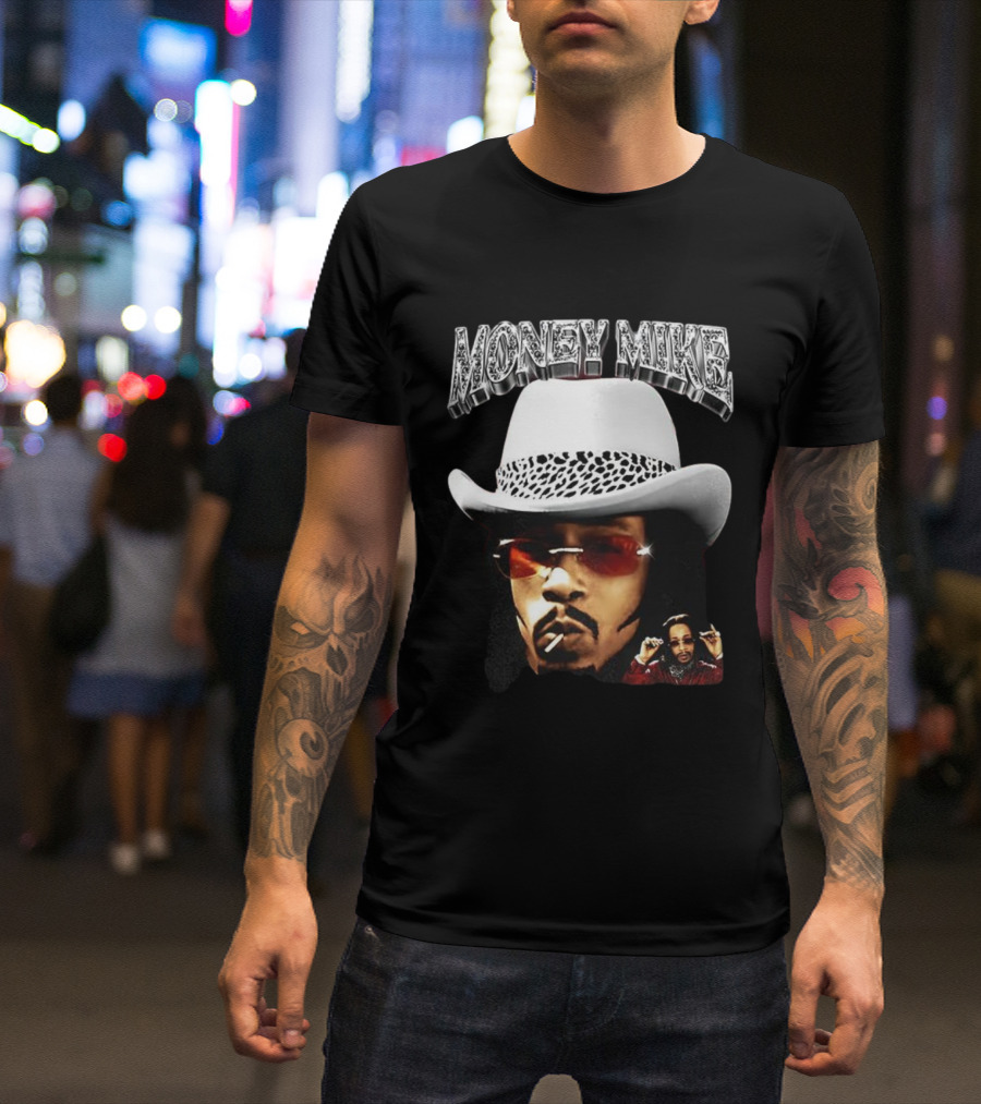 Money Mike Friday After Next Character Big Face White Hat Sunglasses T-Shirt