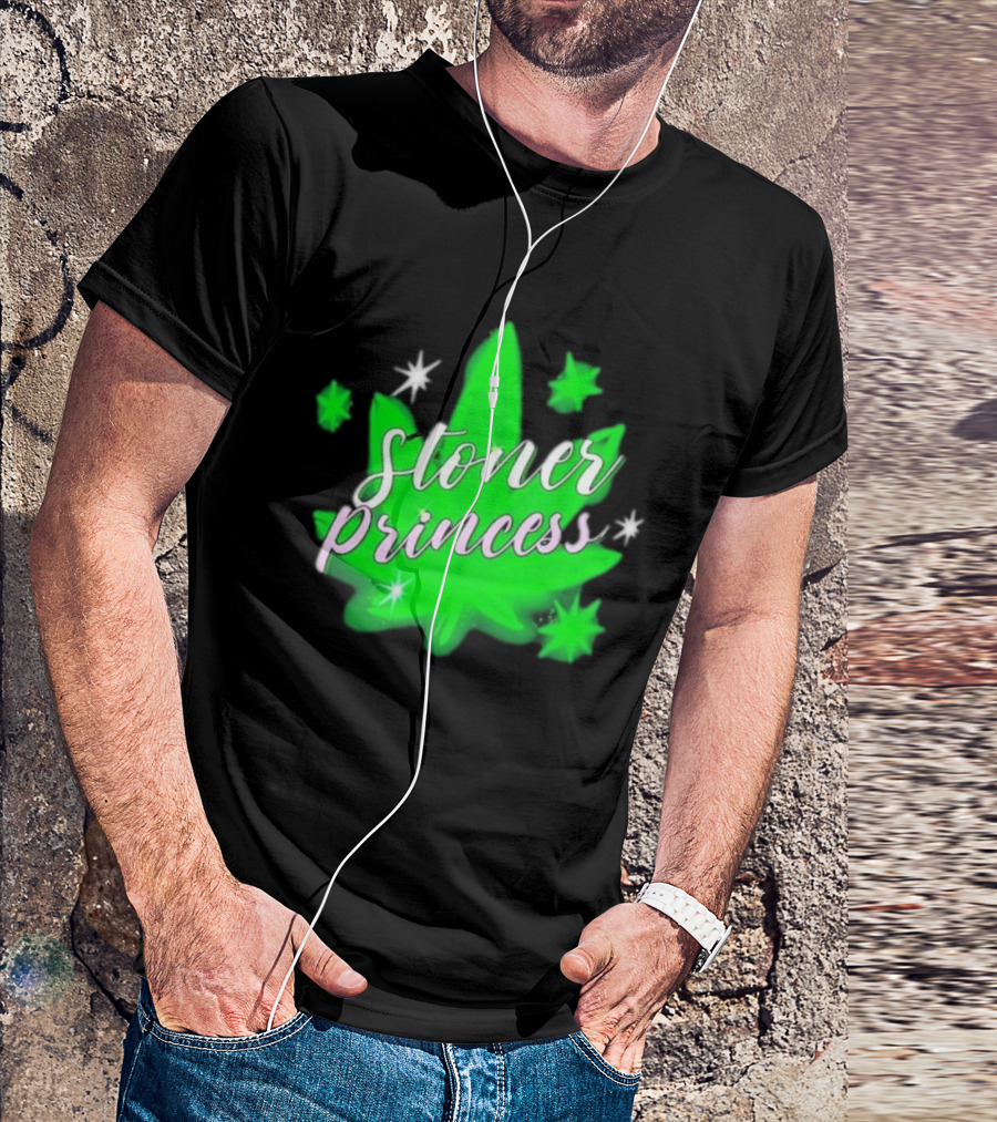 Stoner Princess Cannabis Leaf Royalty Stars T-Shirt