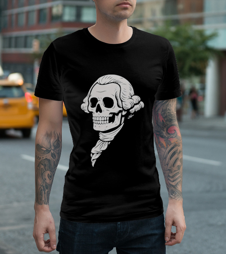 Poor Richard Monogram Skull Wig Icon T-Shirt