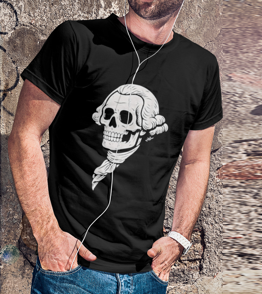 Poor Richard Monogram Skull Wig Icon T-Shirt