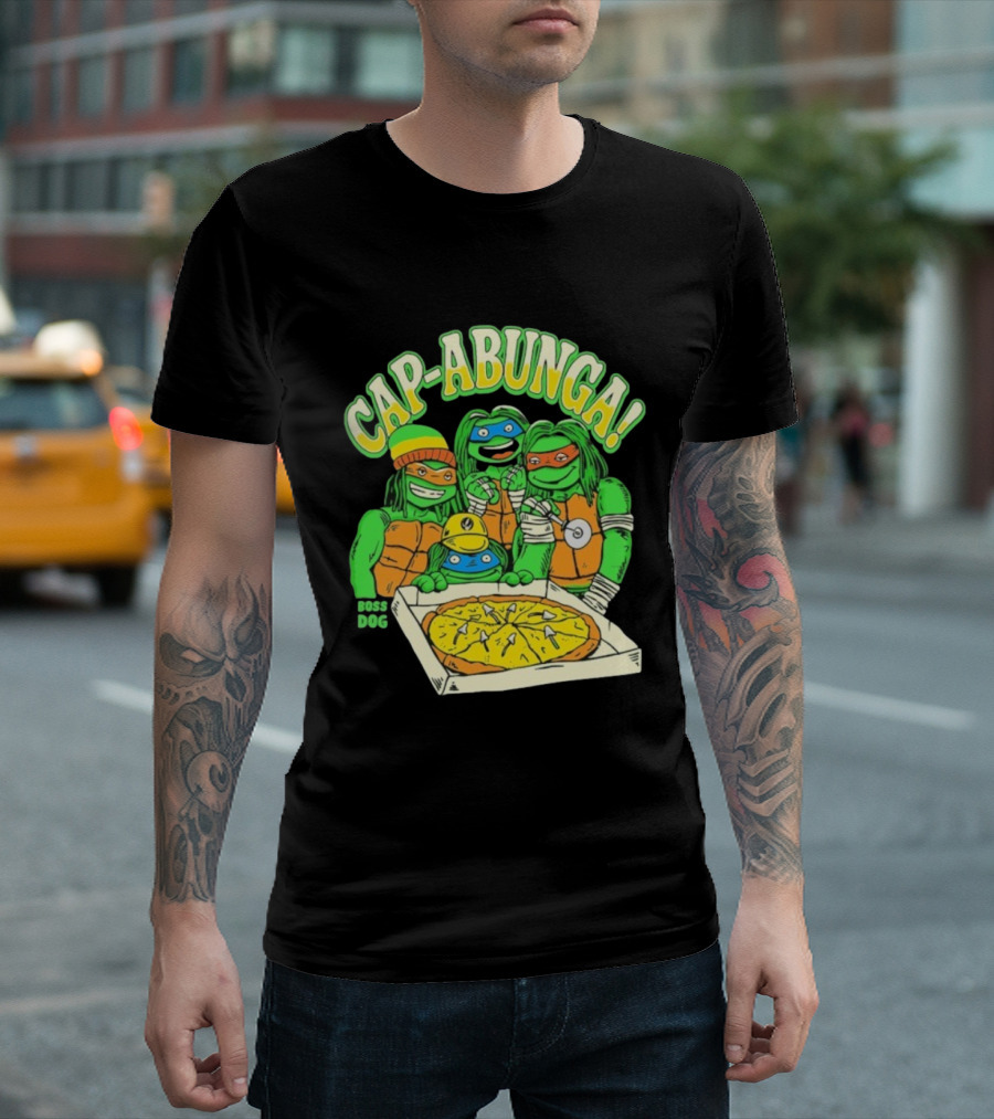 Teenage Mutant Ninja Turtles Cap Abunga Pizza Party Boss Dog T-Shirt