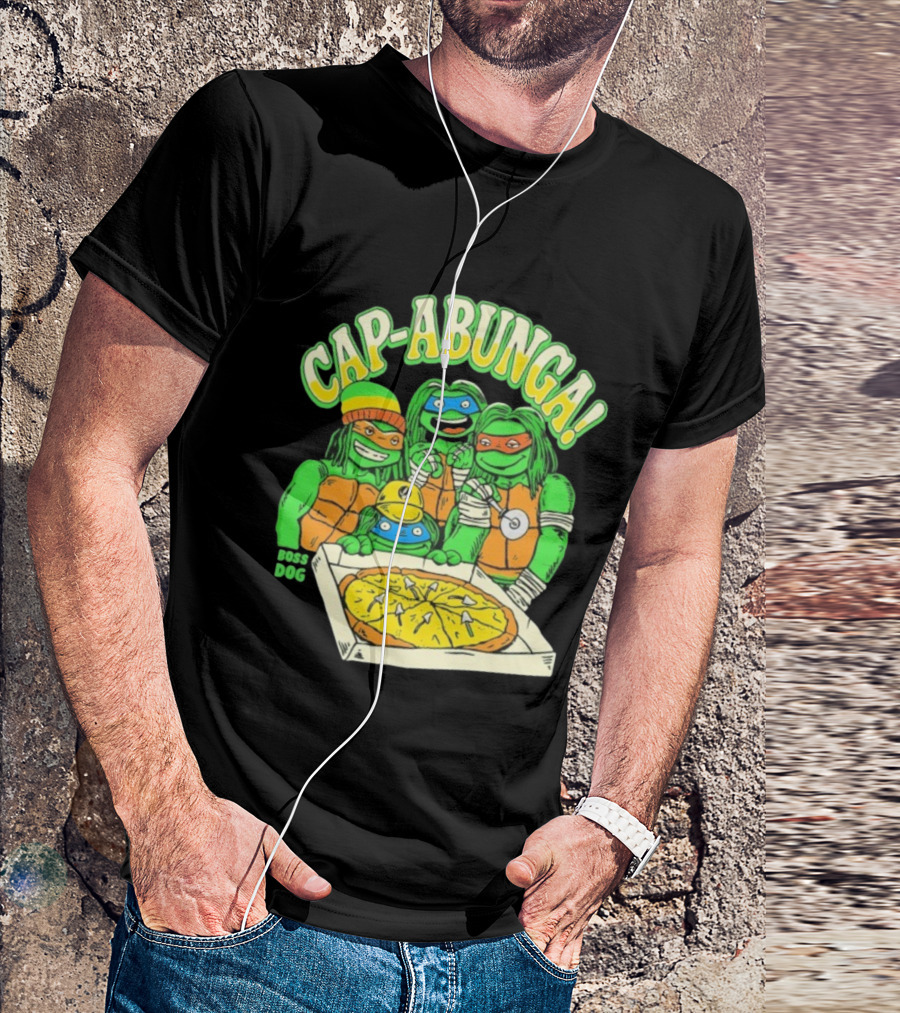 Teenage Mutant Ninja Turtles Cap Abunga Pizza Party Boss Dog T-Shirt
