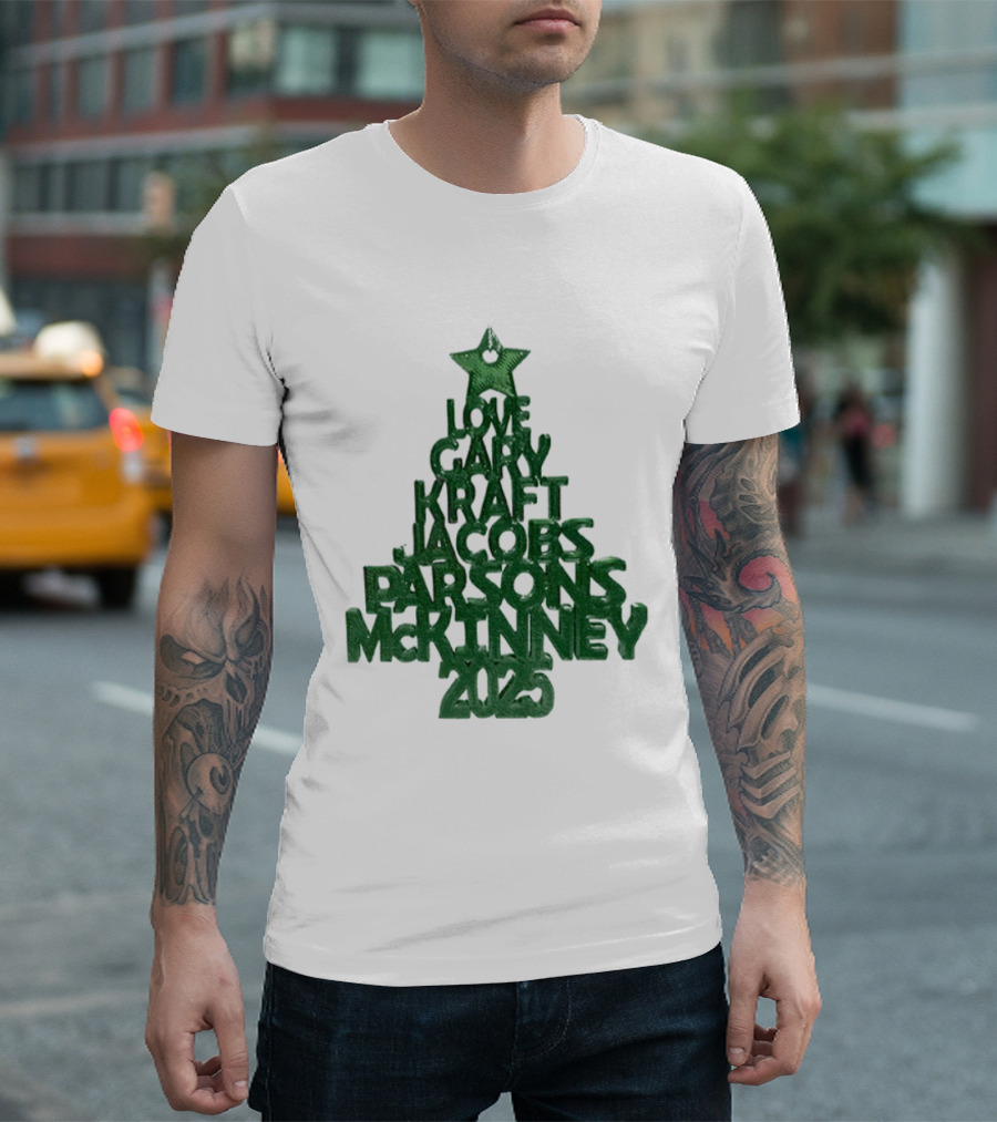2025 Love Gary Kraft Jacobs Parsons McKinney Christmas Tree T-Shirt