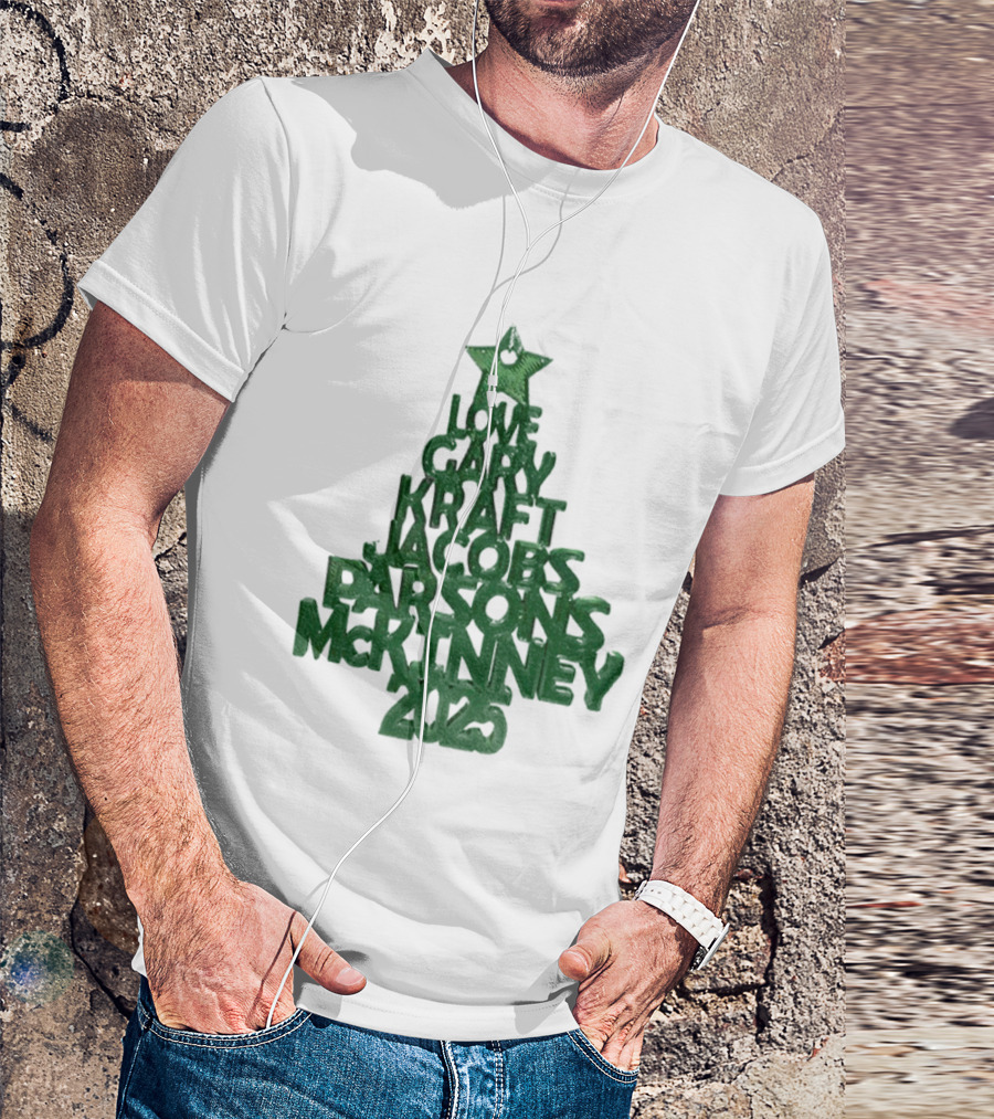 2025 Love Gary Kraft Jacobs Parsons McKinney Christmas Tree T-Shirt