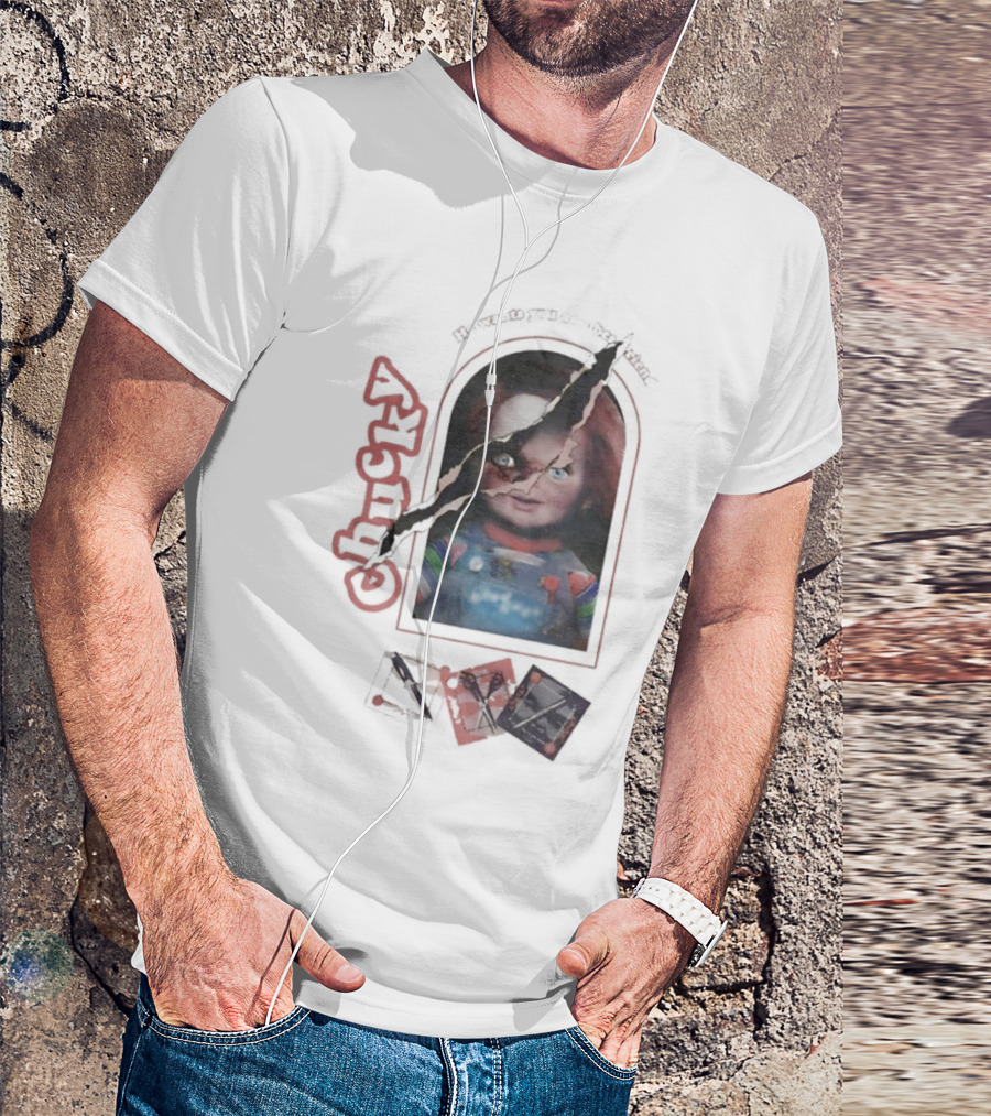 Chucky Let's Be Friends He Wants You As A Bestfriend Creepy Doll Horror T-Shirt
