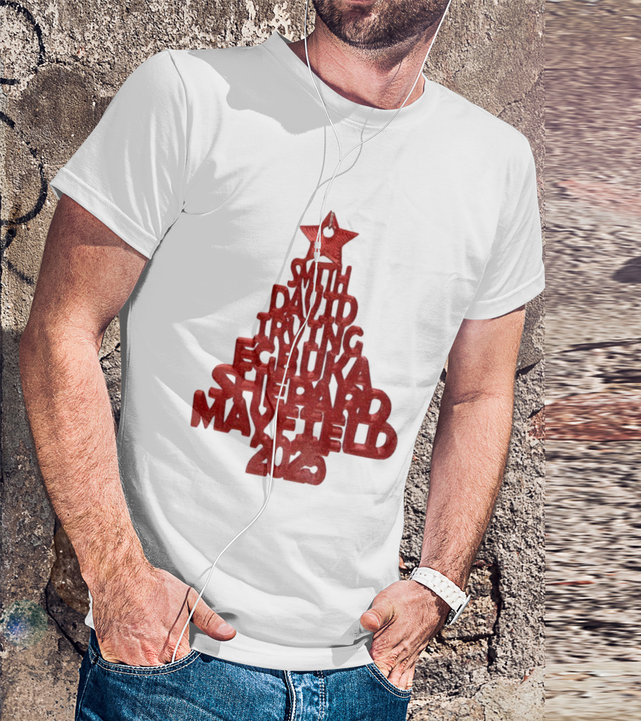 2025 Smith David Irving Egbuka Shepard Mayfield Christmas Tree T-Shirt