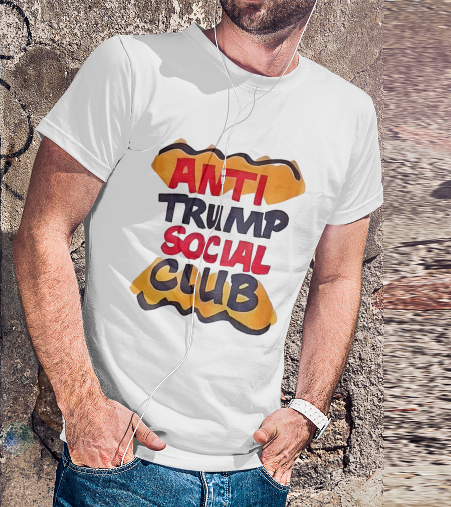 Anti Trump Social Club Parody Typography Political Statement T-Shirt