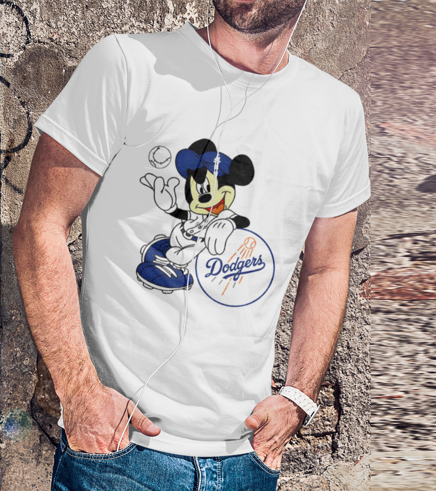 Mikey Dodgers Baseball Champs Los Angeles Logo T-Shirt