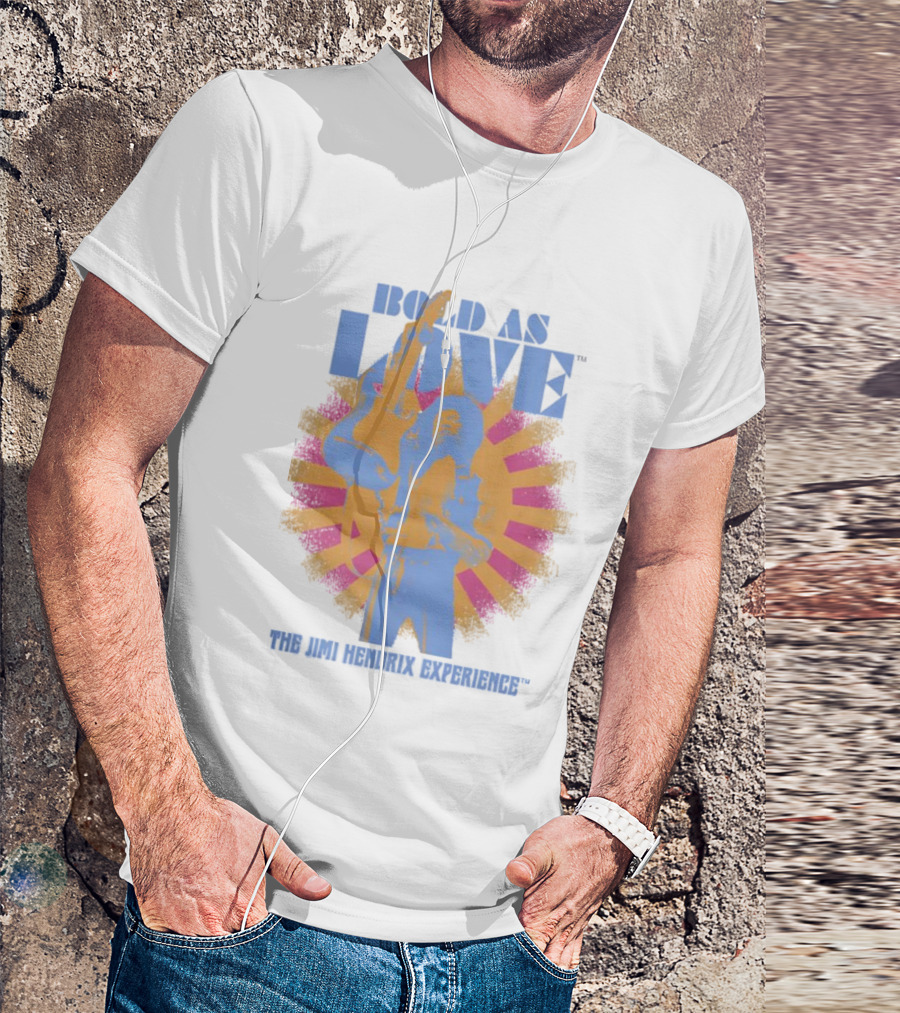 Bold As Love The Jimi Hendrix Experience Psychedelic Sunburst Guitar Art T-Shirt