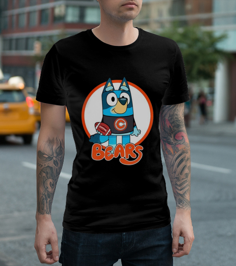 Bluey Bears Football Cartoon Character With C Logo T-Shirt