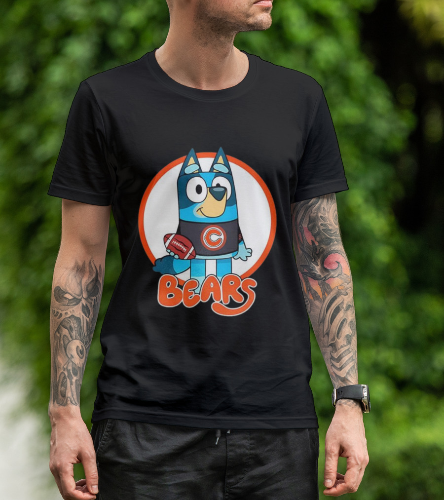Bluey Bears Football Cartoon Character With C Logo T-Shirt