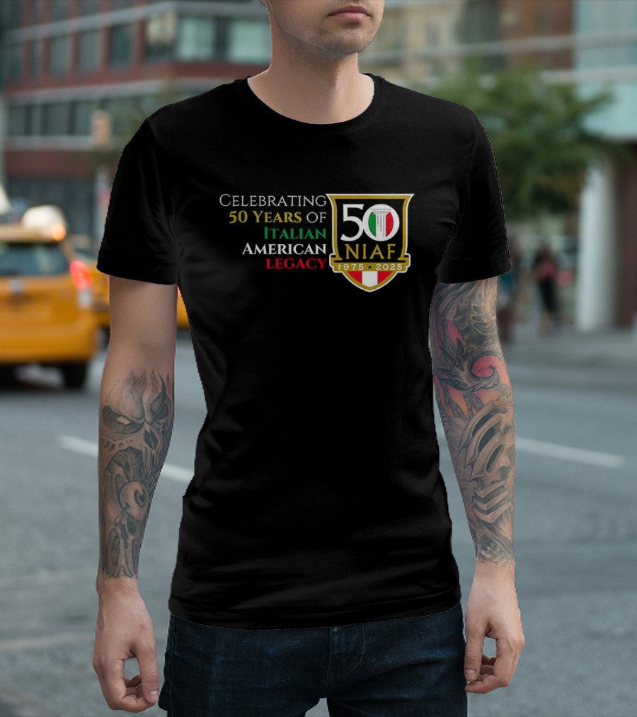 Celebrating 50 Years Of NIAF Italian American Legacy 1975 2025 T-Shirt