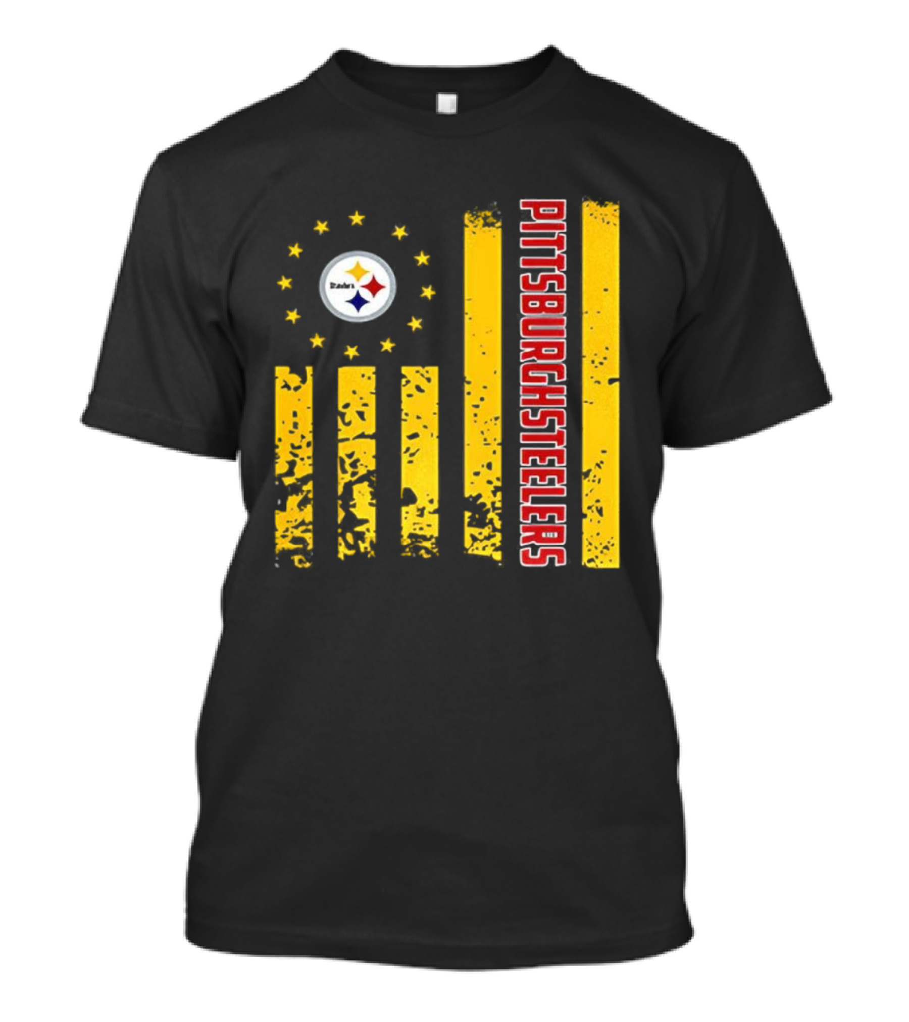 Pittsburgh Steelers American Flag NFL Steelmark Stars Stripes T-Shirt