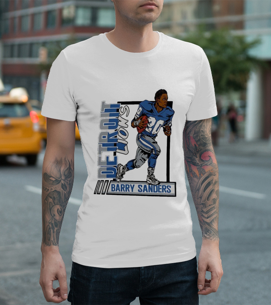 Barry Sanders Detroit Lions 20 Football Caricature T-Shirt
