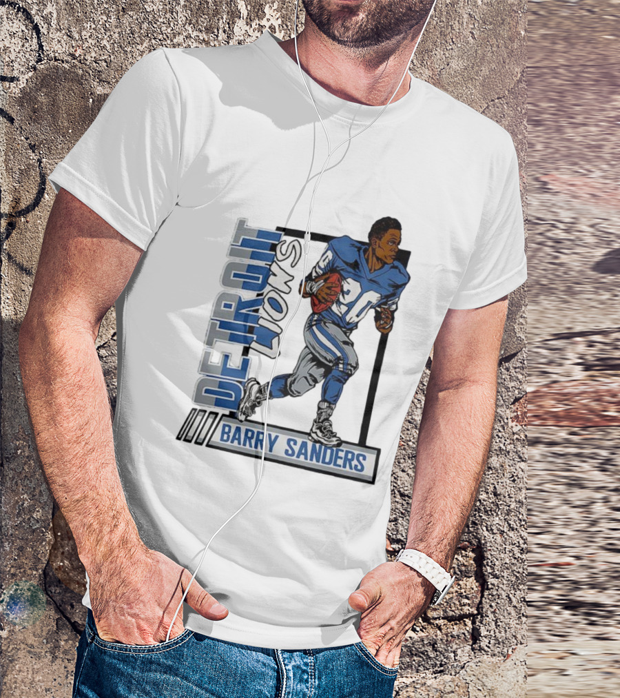 Barry Sanders Detroit Lions 20 Football Caricature T-Shirt