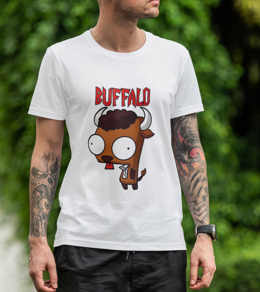 Buffalo Character With Horns And Big Eyes T-Shirt