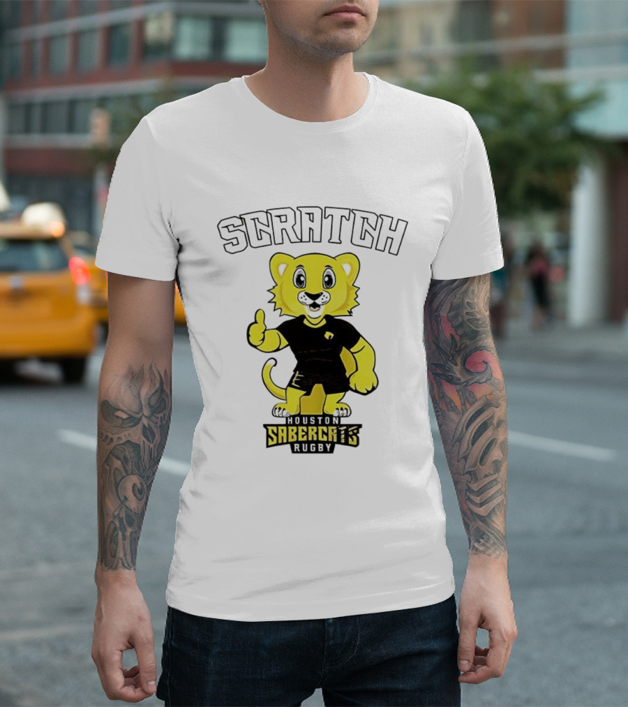 Houston SaberCats Rugby Scratch Mascot T-Shirt