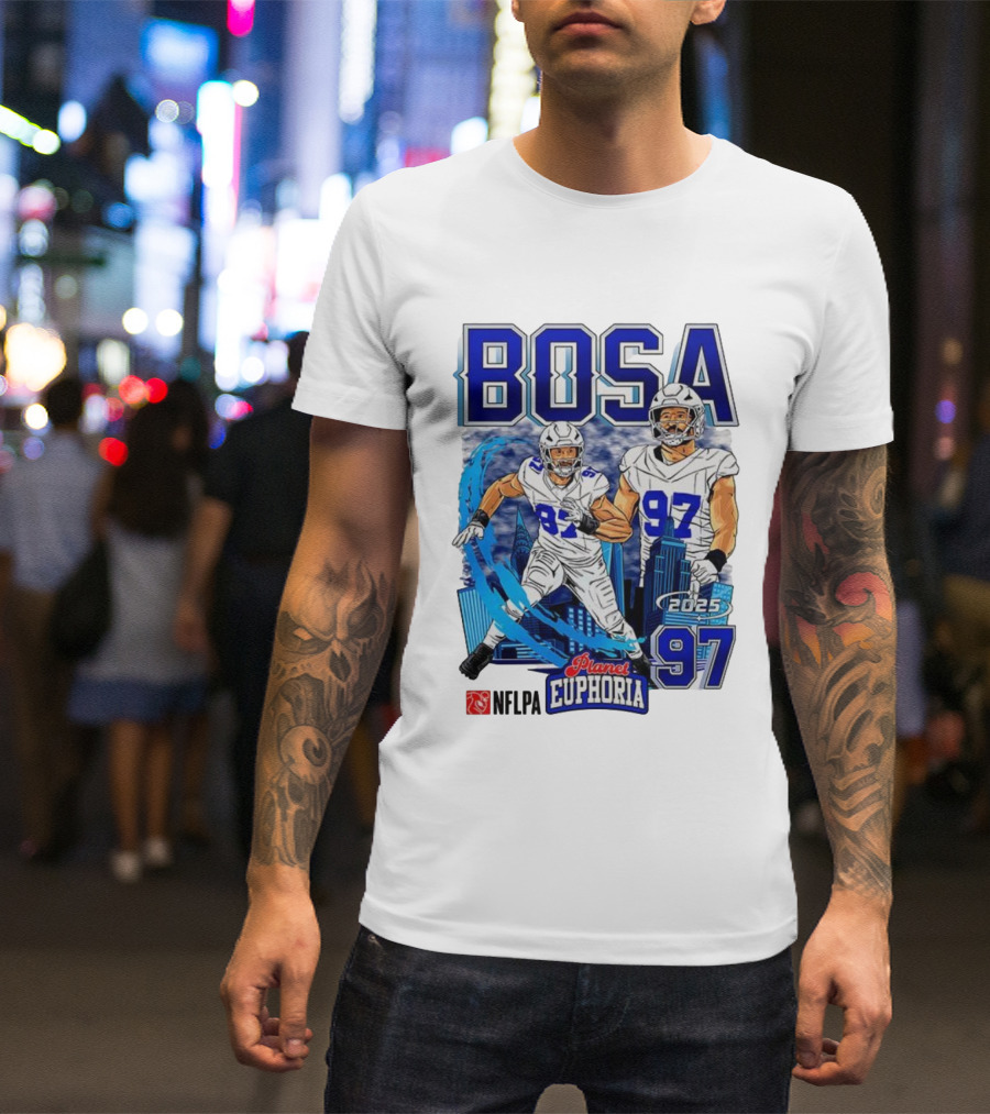 Bosa NFLPA Football 2025 Planet Euphoria Number 97 Skyline T-Shirt