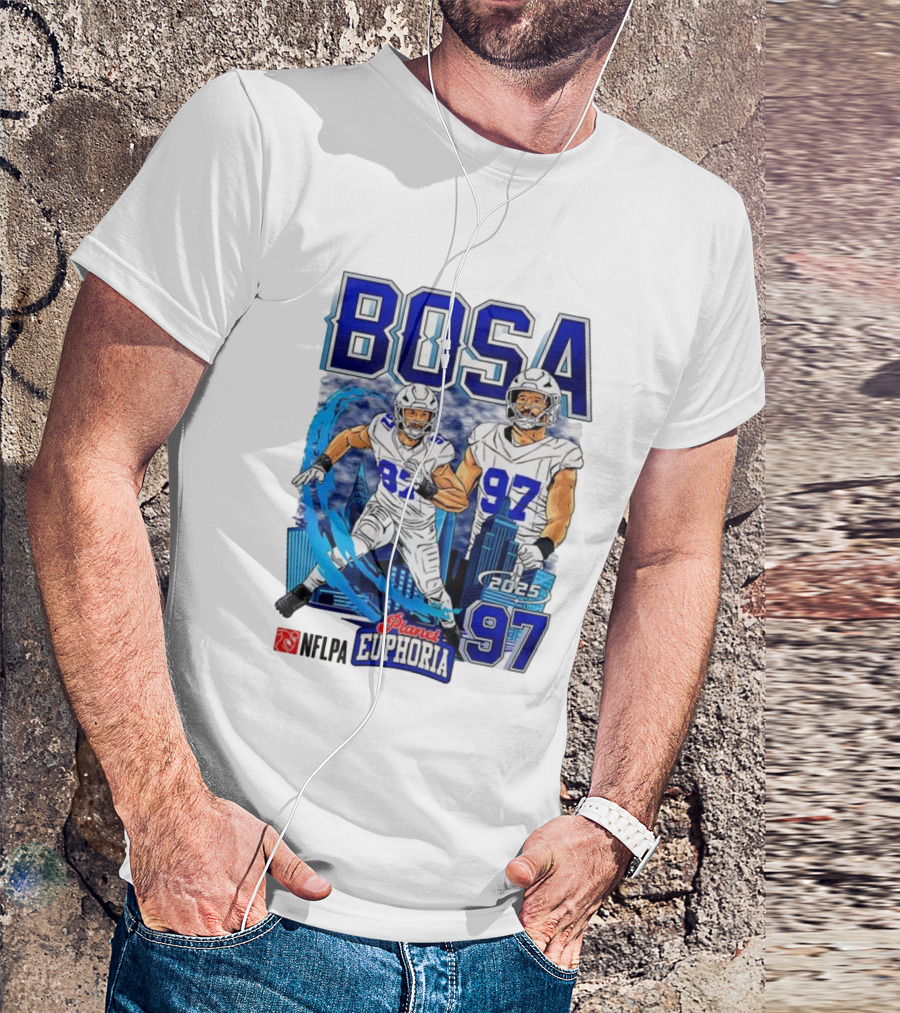 Bosa NFLPA Football 2025 Planet Euphoria Number 97 Skyline T-Shirt