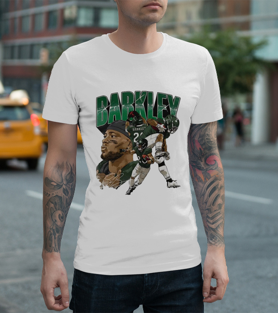 Barkley Saquon Football Player Signature Philadelphia Eagles T-Shirt