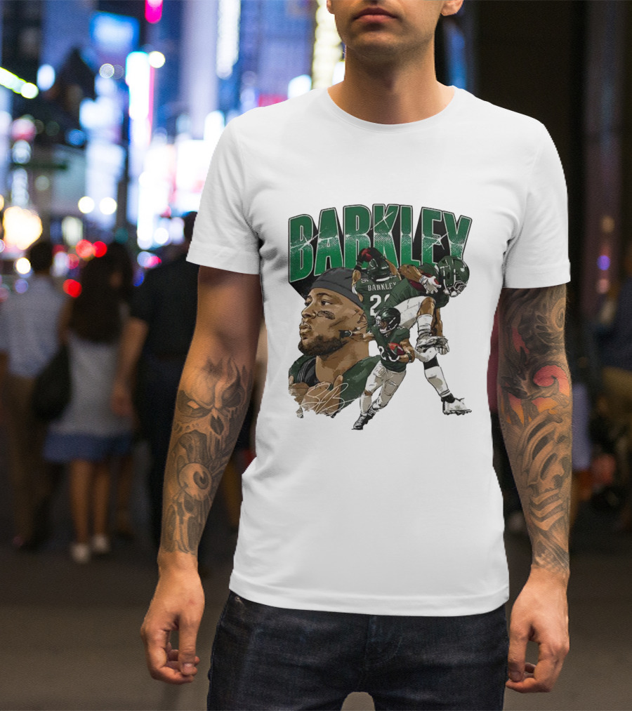 Barkley Saquon Football Player Signature Philadelphia Eagles T-Shirt