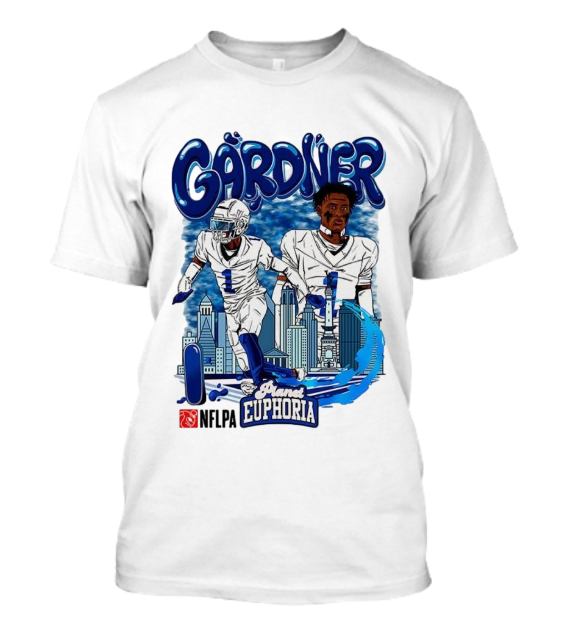 Gårdner Number 1 Primes Euphoria Football Skyline Cartoon T-Shirt