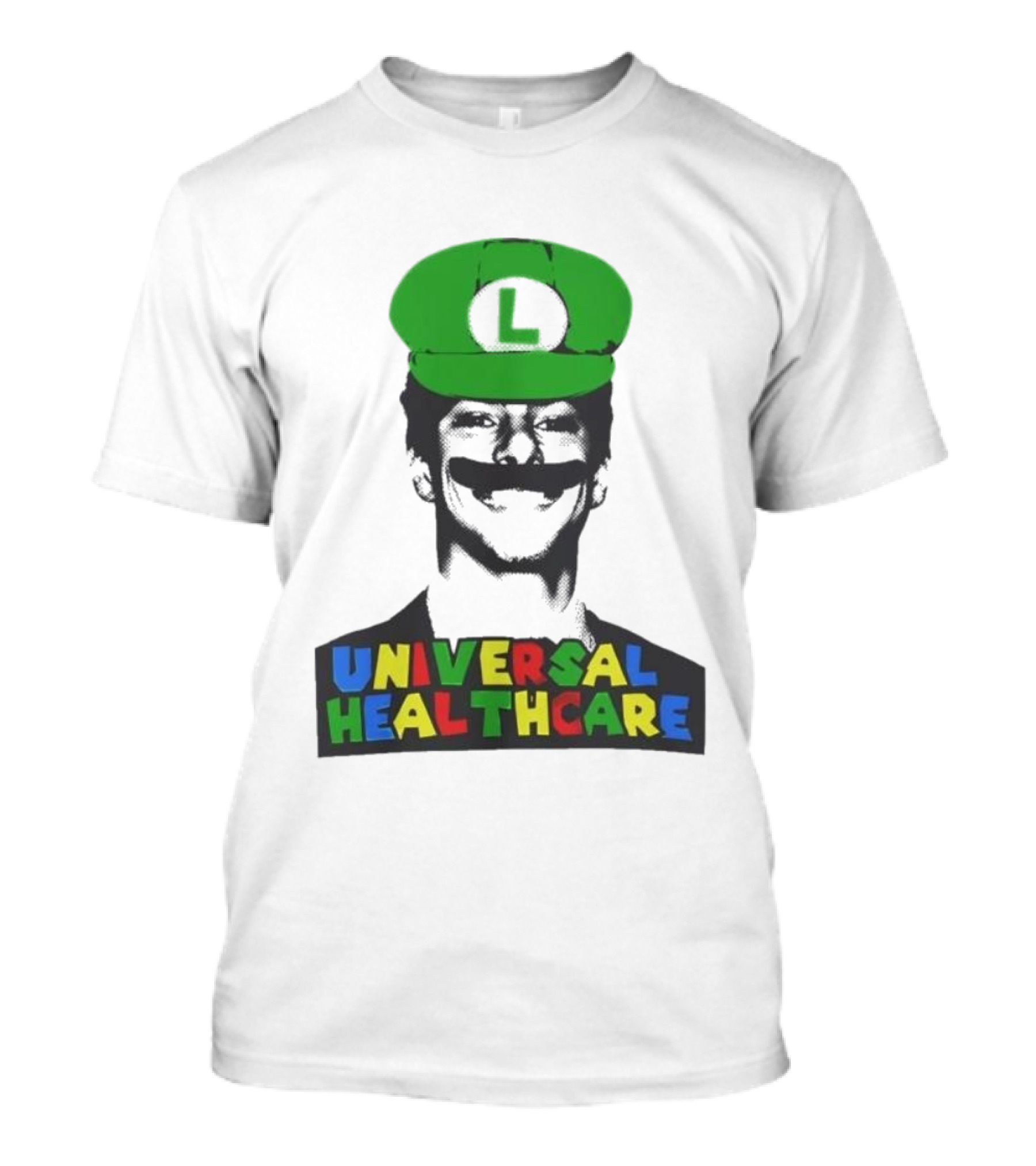Luigi Mangione Universal Healthcare Mario Bros Green Hat T-Shirt