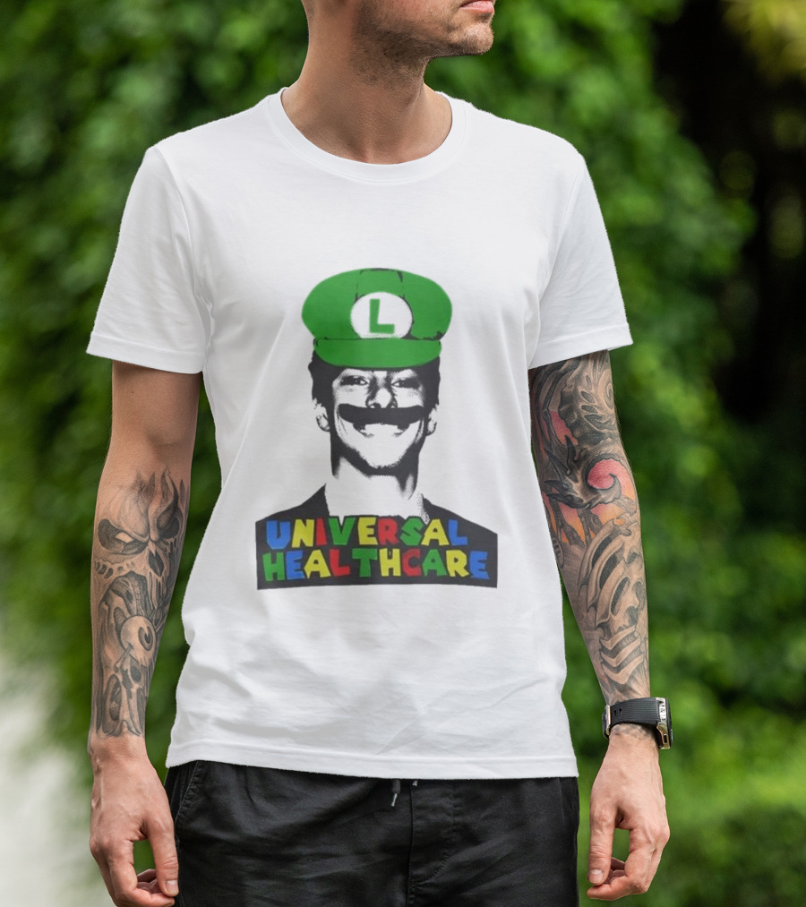 Luigi Mangione Universal Healthcare Mario Bros Green Hat T-Shirt