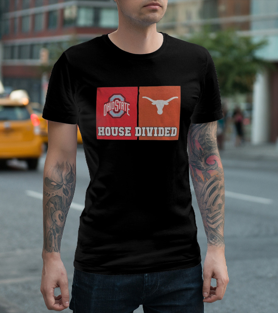 Ohio State Buckeyes Texas Longhorns House Divided T-Shirt