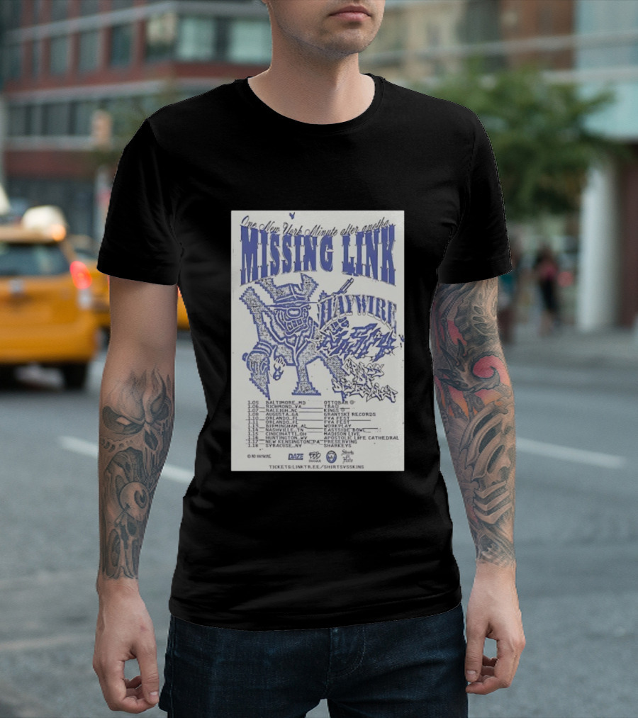 Missing Link One New York Minute Tour 2026 Dates All-City Show Locations T-Shirt