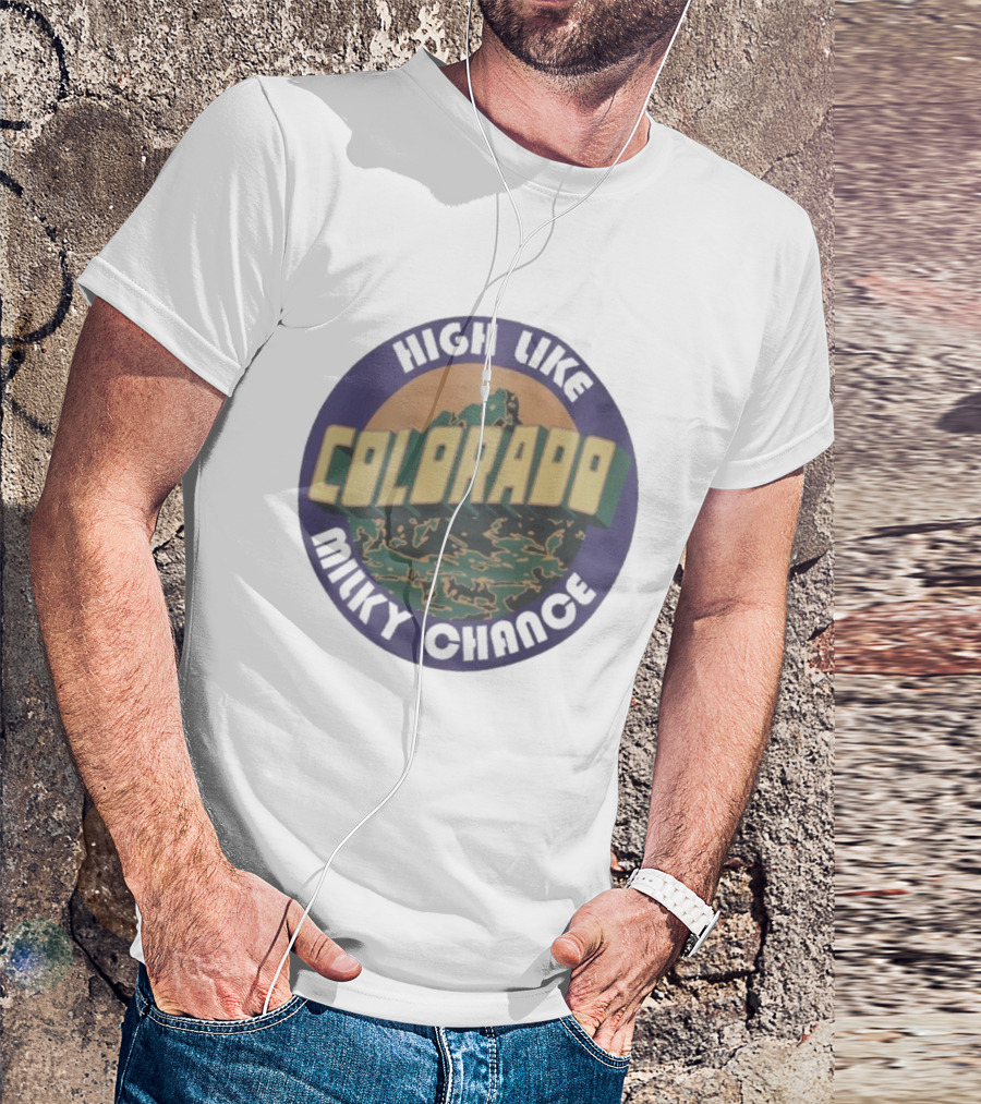 High Like Colorado Milky Chance Circular Mountain Design T-Shirt