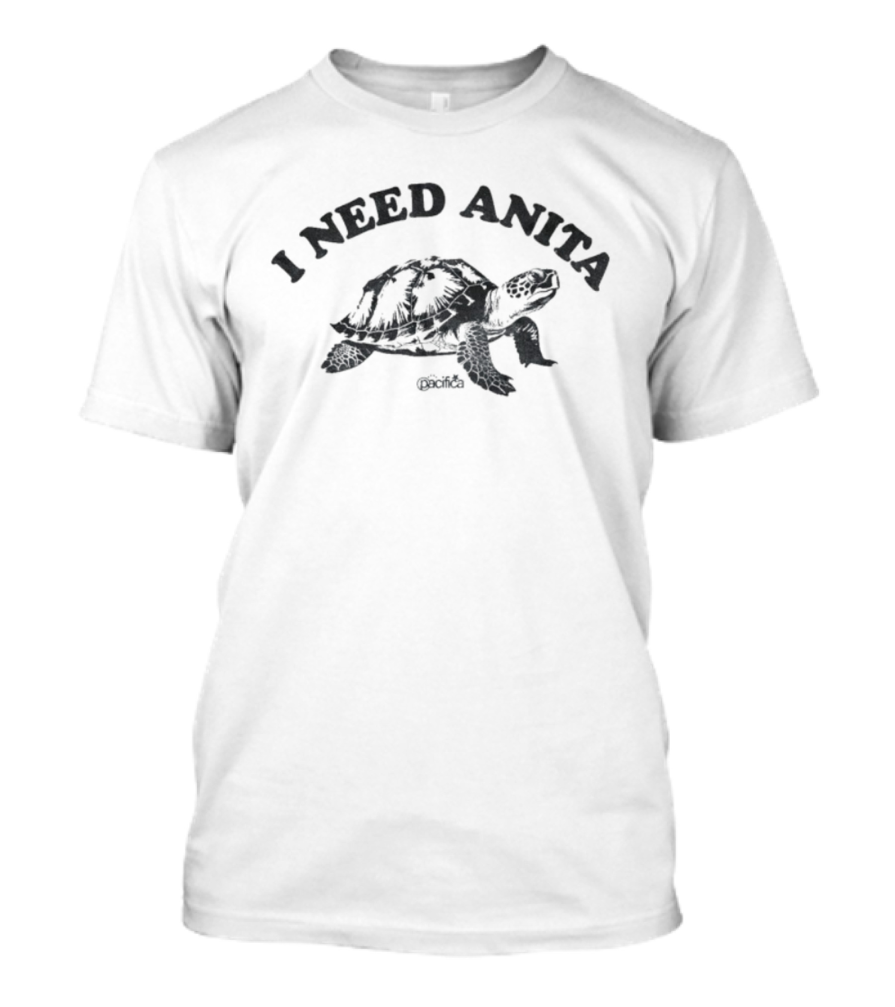 Pacifica I Need Anita Turtle Drawing Casual Wear T-Shirt