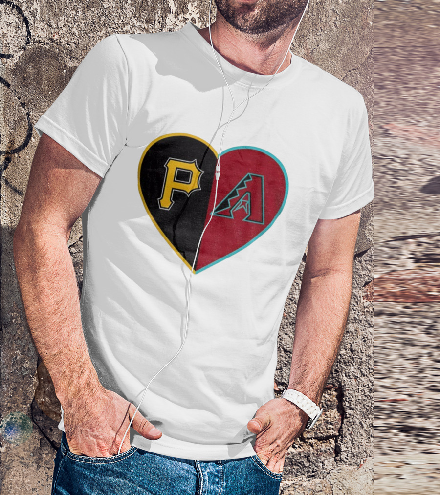 Pittsburgh Pirates Arizona Diamondbacks Split Heart Personalized T-Shirt