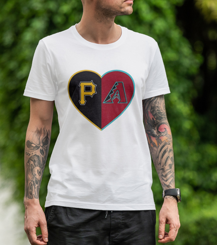 Pittsburgh Pirates Arizona Diamondbacks Split Heart Personalized T-Shirt