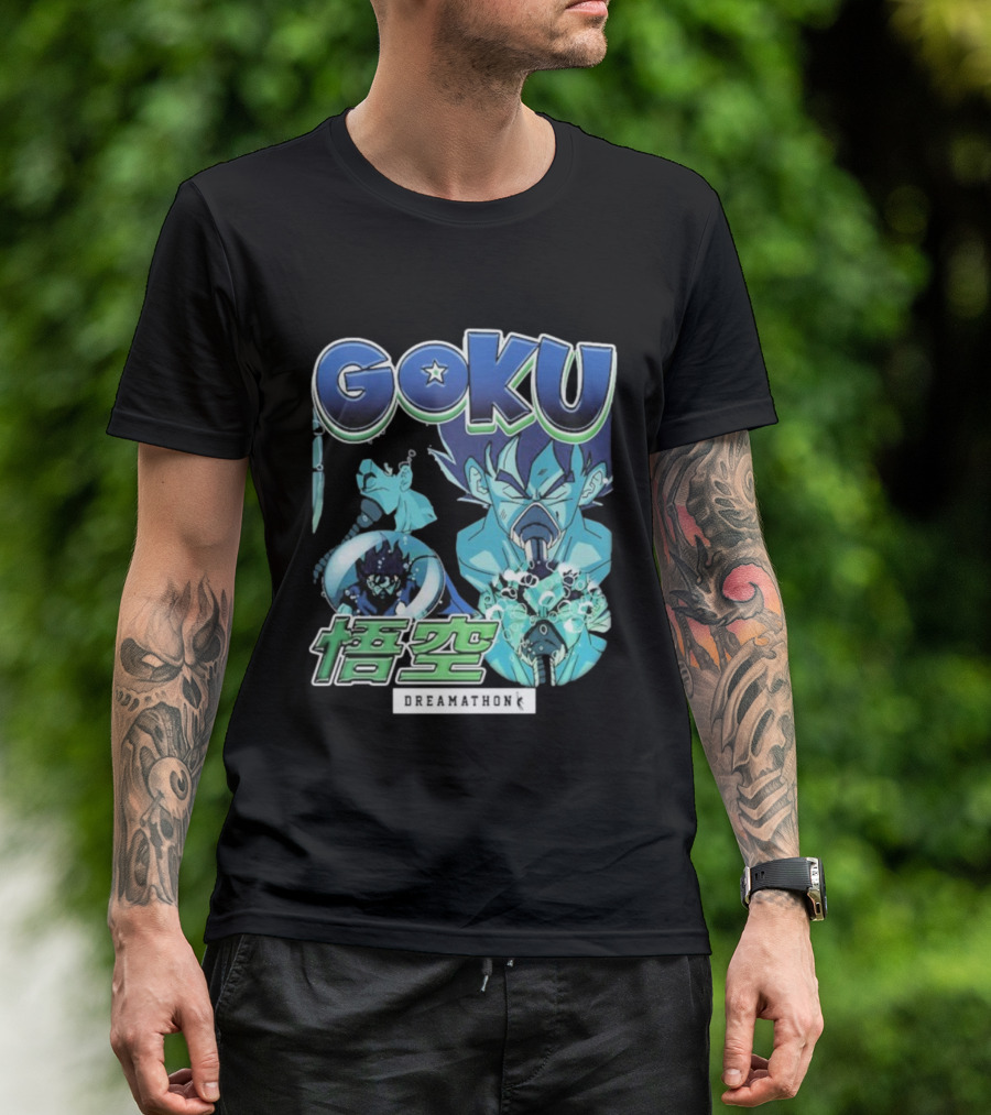 Goku Dreamathon Dragon Ball Blue Aura Kamehameha Burst T-Shirt