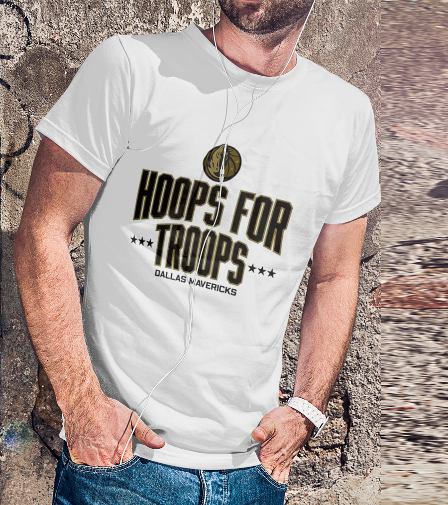 Dallas Mavericks Hoops For Troops Basketball Event With Stars T-Shirt