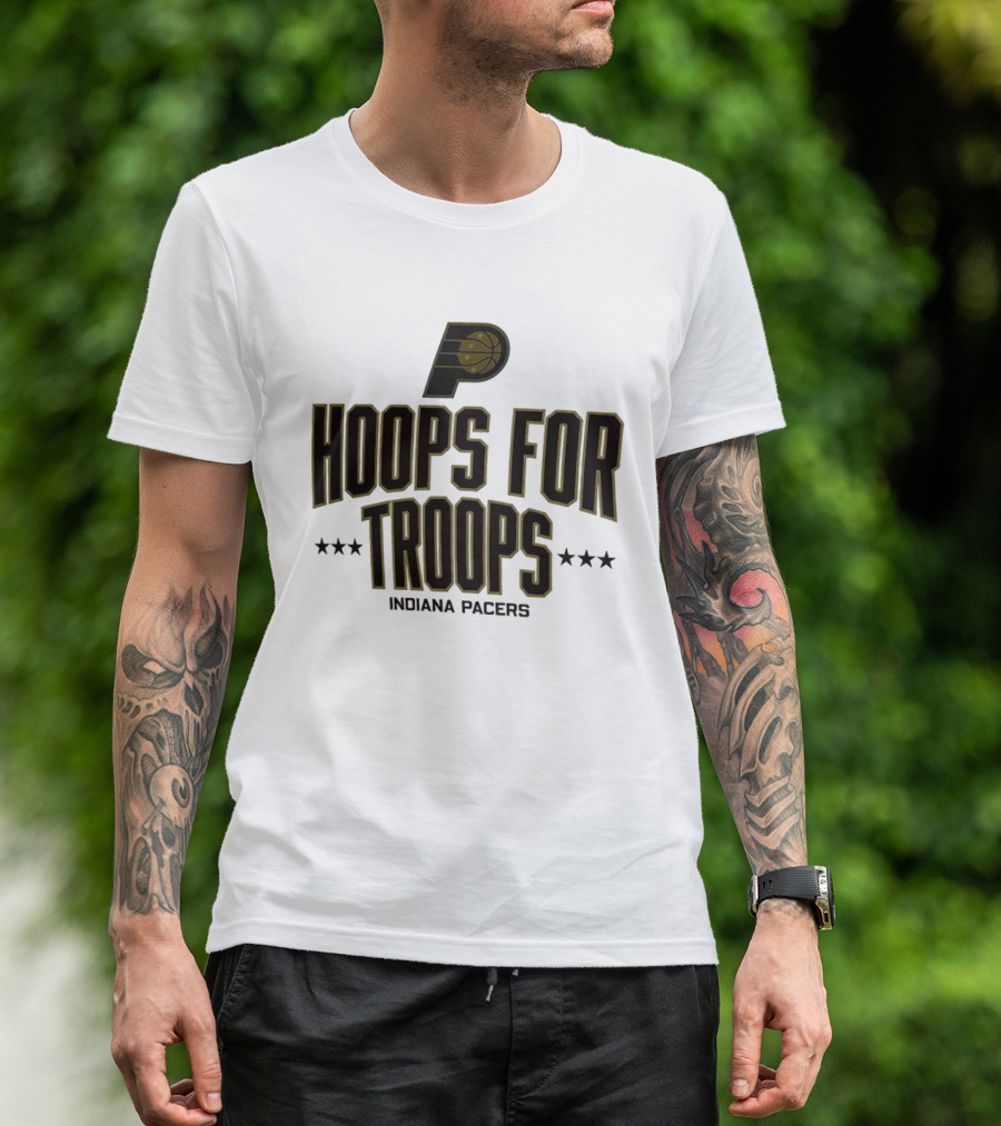 Indiana Pacers Hoops For Troops Stars Basketball T-Shirt