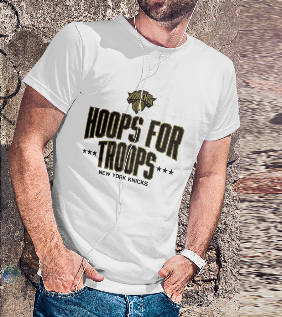 New York Knicks Hoops For Troops NBA Event Stars T-Shirt