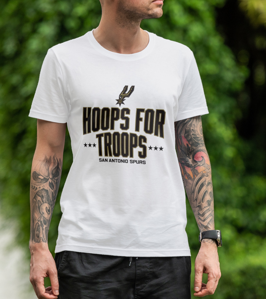 San Antonio Spurs Hoops For Troops Stars Basketball Team Event T-Shirt