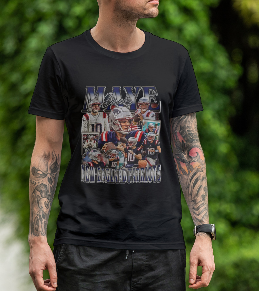 Drake Maye New England Patriots Football Player Tribute T-Shirt
