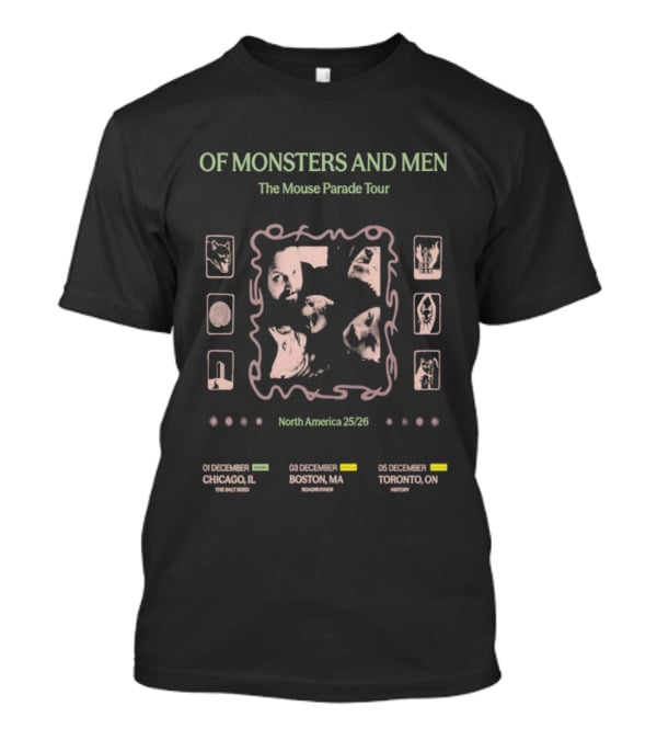 Of Monsters And Men The Mouse Parade Tour North America 2025 Chicago Boston Toronto T-Shirt