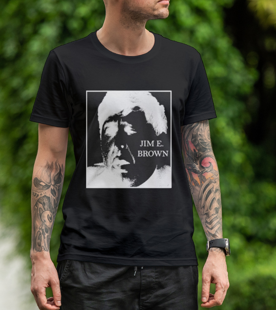 Jim E. Brown Face Monochrome High Contrast T-Shirt