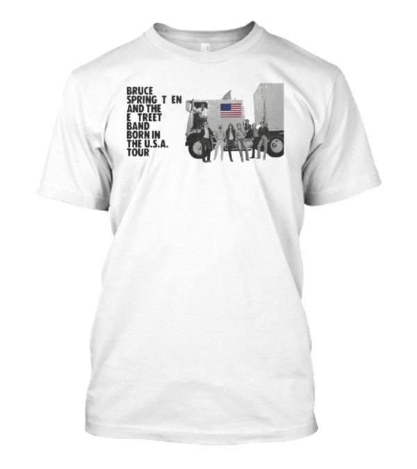 Bruce Springsteen & The E Street Band Born In The U.S.A. Tour 2025 American Flag Truck Image T-Shirt