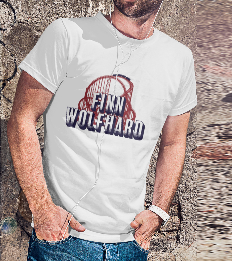 Finn Wolfhard Roller Red Blue Headphones T-Shirt