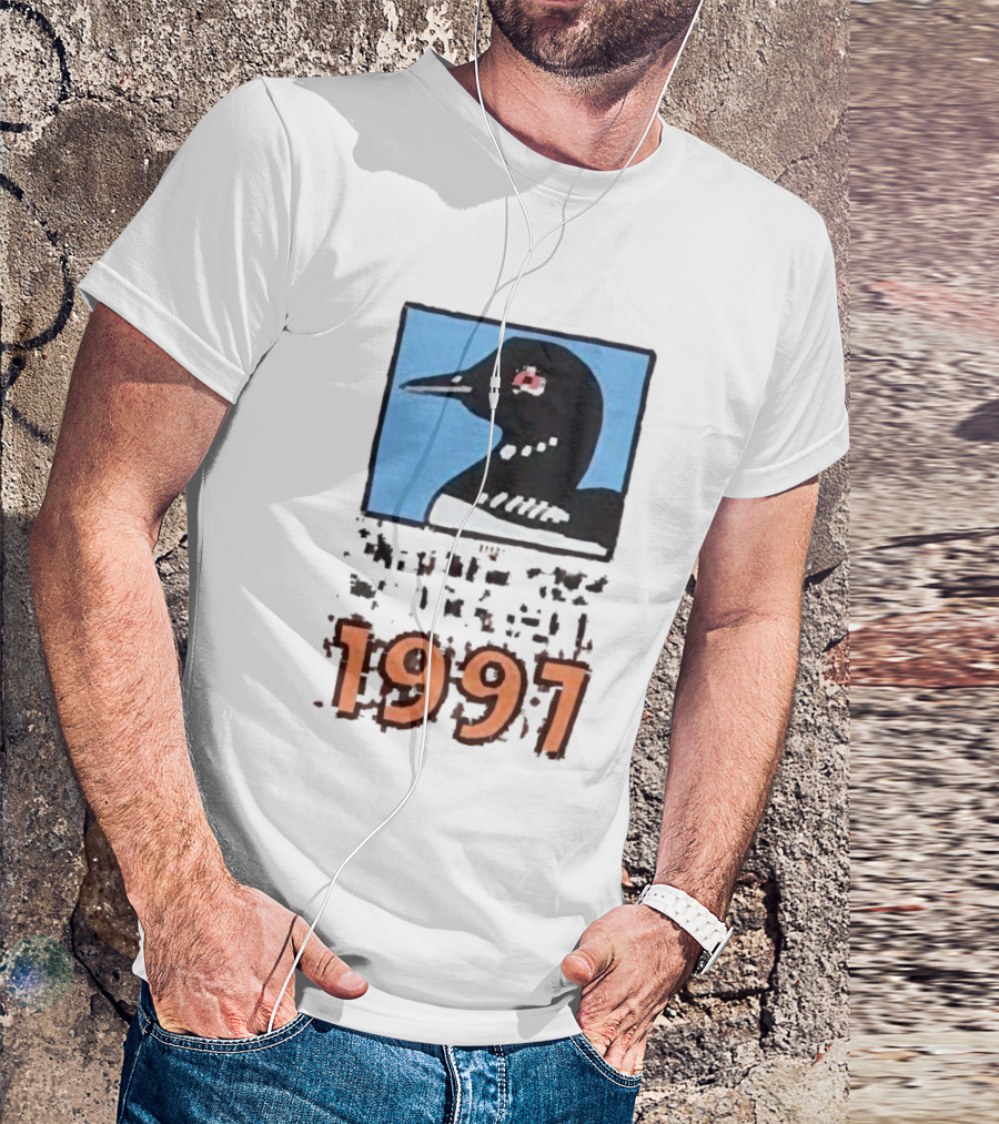 Only New York Wildlife Dept 1997 Loon Wildlife Iconic Bird Emblem T-Shirt